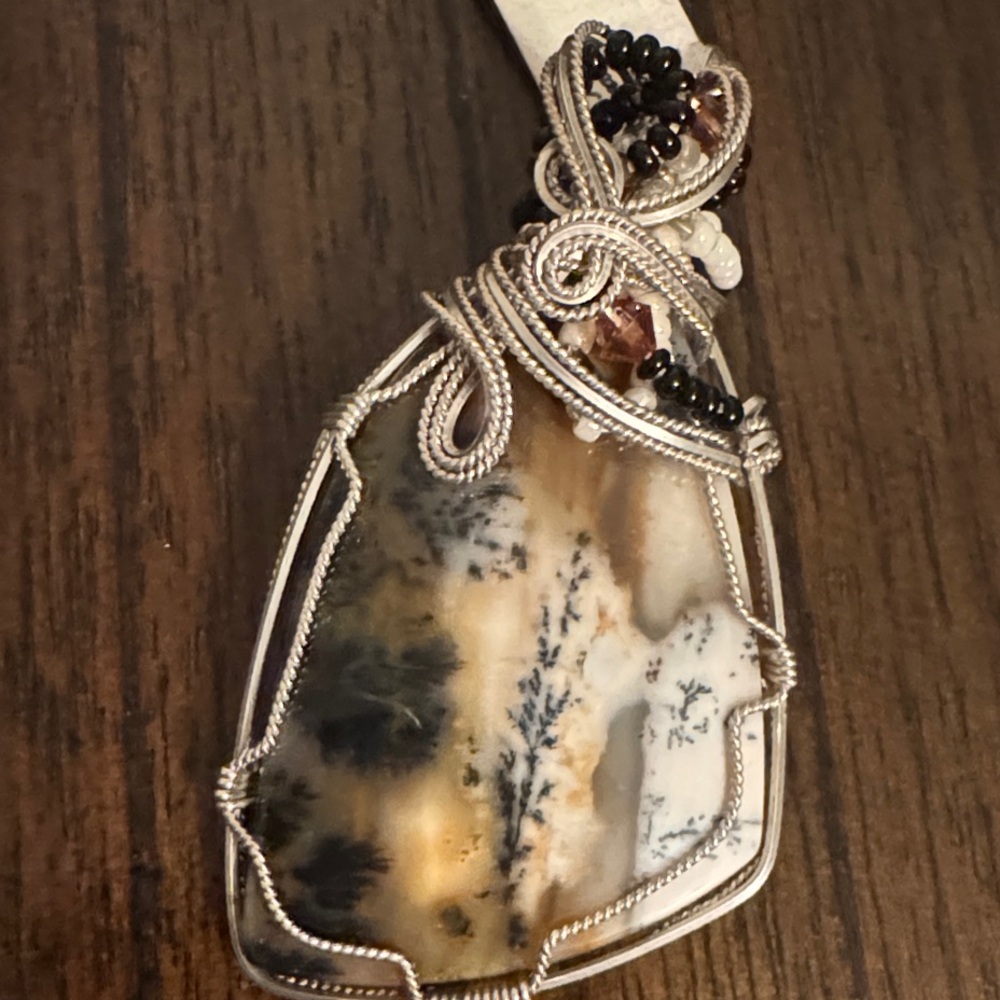 Dendritic Opal Elegant Pendant